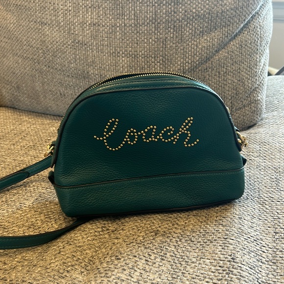 Coach Green Crossbody Bag with Gold Accents - Picture 2 of 5